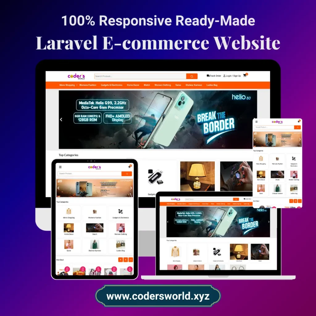 Laravel Ecommerce Website Demo 1 Mockup