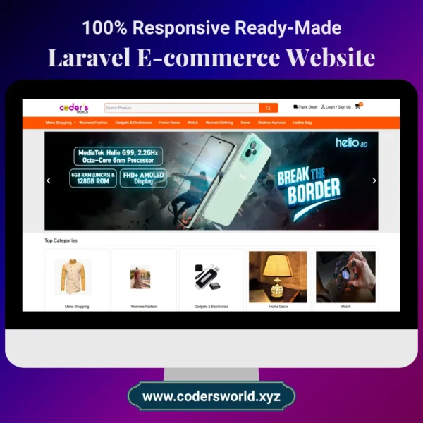 Laravel Ecommerce Website Demo 1 Mockup Computer view