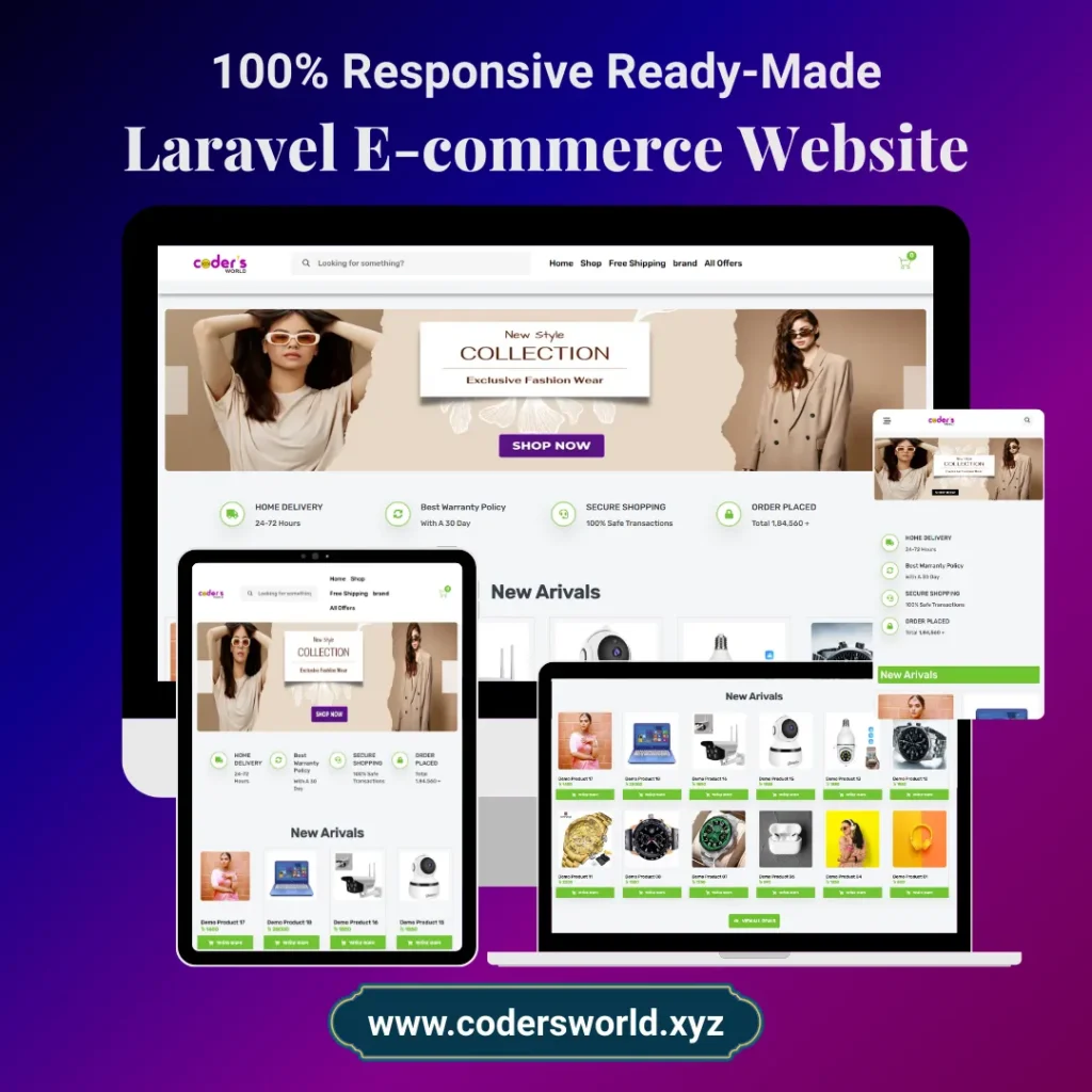 Laravel Ecommerce Website Demo 4 Mockup