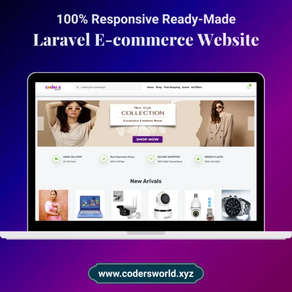 Laravel Ecommerce Website Demo 4 Mockup Laptop view